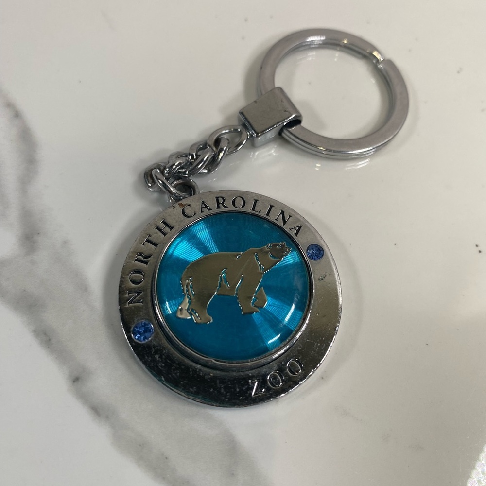 North Carolina Zoo Blue Fidget Spinner Souvenir Keychain For Bags Keys Backpacks